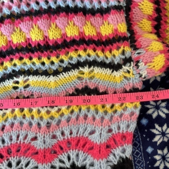 Women’s Black, Pink, Blue Knitted Cardigan Size Large NWOT - Picture 5 of 8